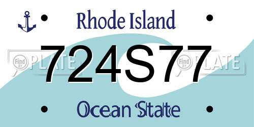 724S77 Rhode Island License Plate