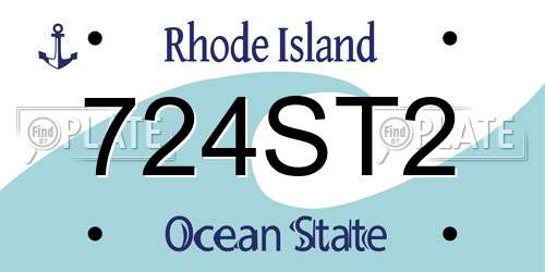724ST2 Rhode Island License Plate
