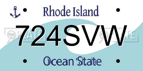 724SVW Rhode Island License Plate