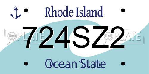 724SZ2 Rhode Island License Plate