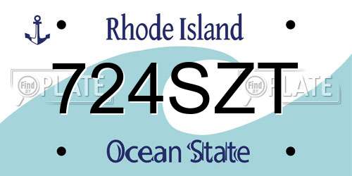 724SZT Rhode Island License Plate
