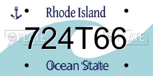 724T66 Rhode Island License Plate