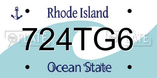 724TG6 Rhode Island License Plate