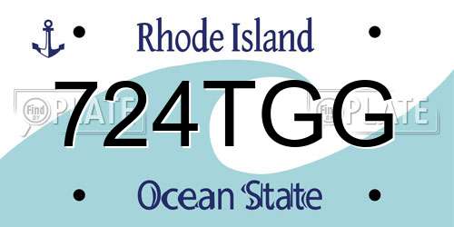 724TGG Rhode Island License Plate