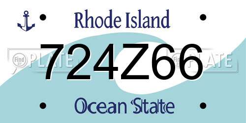 724Z66 Rhode Island License Plate
