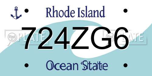 724ZG6 Rhode Island License Plate