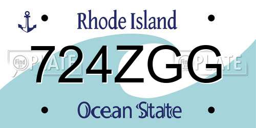 724ZGG Rhode Island License Plate