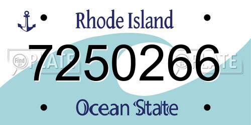 7250266 Rhode Island License Plate