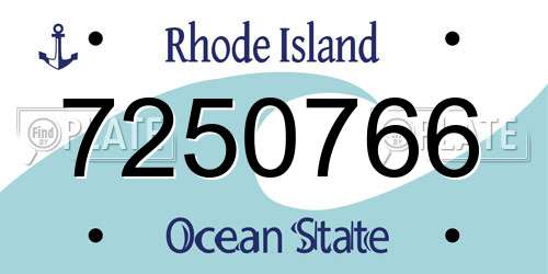 7250766 Rhode Island License Plate