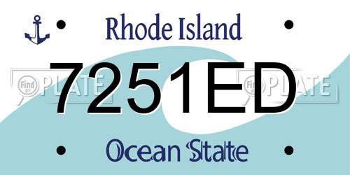 7251ED Rhode Island License Plate
