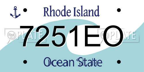 7251EO Rhode Island License Plate