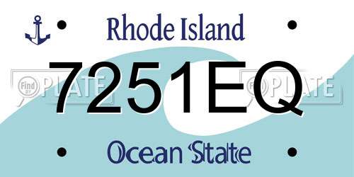 7251EQ Rhode Island License Plate