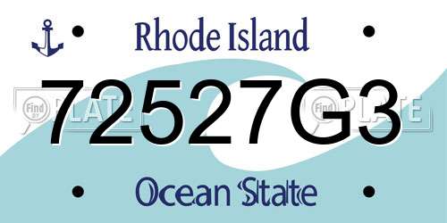72527G3 Rhode Island License Plate