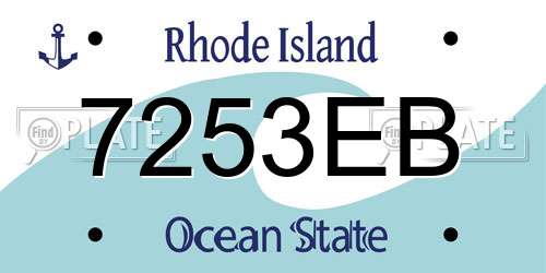 7253EB Rhode Island License Plate