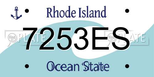 7253ES Rhode Island License Plate