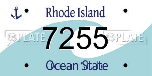 7255 Rhode Island License Plate