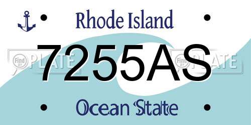 7255AS Rhode Island License Plate