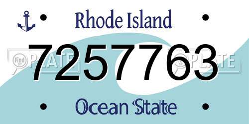 7257763 Rhode Island License Plate
