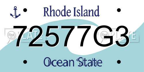 72577G3 Rhode Island License Plate