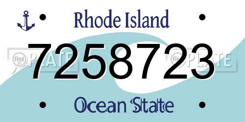 7258723 Rhode Island License Plate