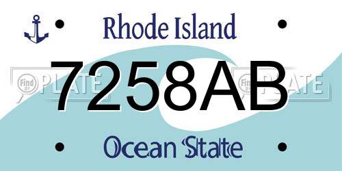 7258AB Rhode Island License Plate
