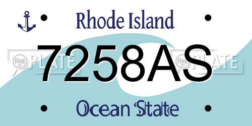7258AS Rhode Island License Plate