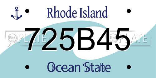 725B45 Rhode Island License Plate