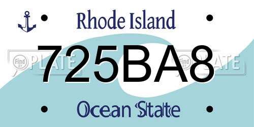 725BA8 Rhode Island License Plate