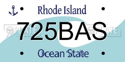 725BAS Rhode Island License Plate