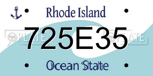725E35 Rhode Island License Plate