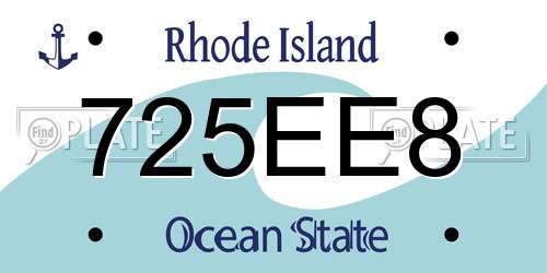 725EE8 Rhode Island License Plate