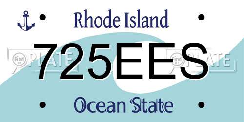 725EES Rhode Island License Plate
