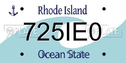 725IE0 Rhode Island License Plate