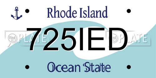 725IED Rhode Island License Plate