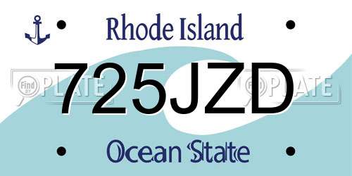 725JZD Rhode Island License Plate
