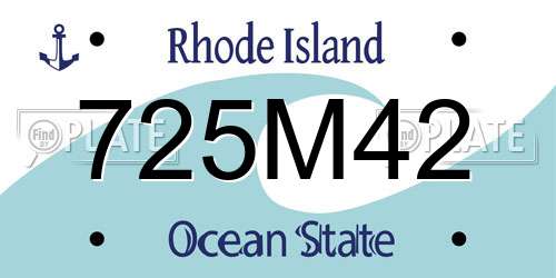 725M42 Rhode Island License Plate