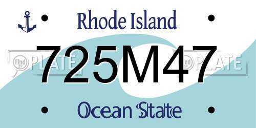 725M47 Rhode Island License Plate