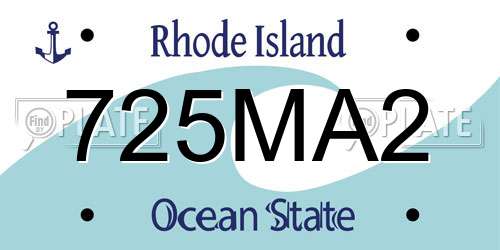 725MA2 Rhode Island License Plate