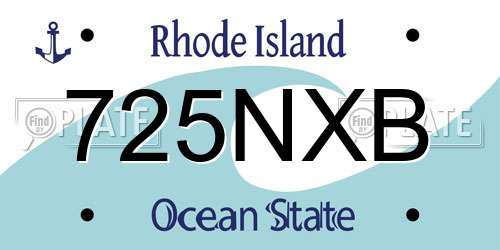 725NXB Rhode Island License Plate