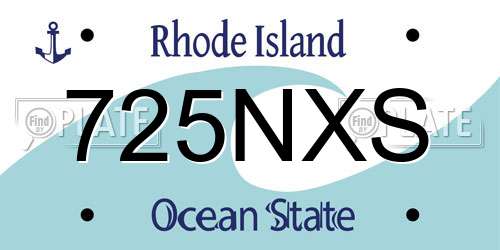 725NXS Rhode Island License Plate
