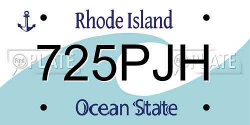 725PJH Rhode Island License Plate