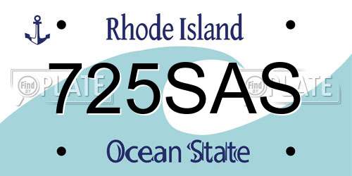 725SAS Rhode Island License Plate