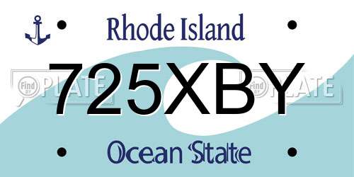 725XBY Rhode Island License Plate