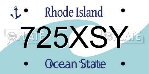 725XSY Rhode Island License Plate