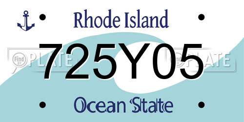 725Y05 Rhode Island License Plate