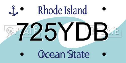 725YDB Rhode Island License Plate