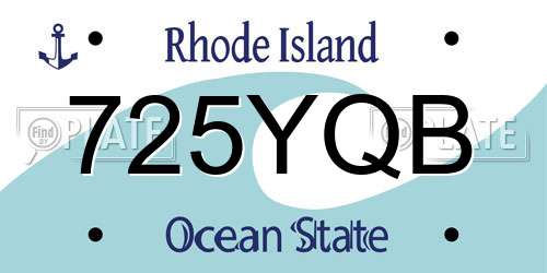 725YQB Rhode Island License Plate