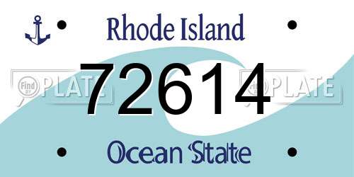72614 Rhode Island License Plate