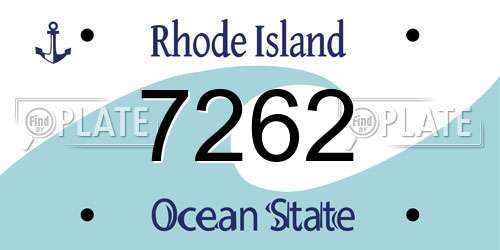 7262 Rhode Island License Plate