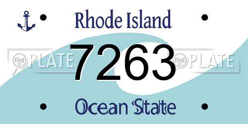 7263 Rhode Island License Plate